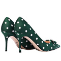 2019 High Heel Stiletto Women's Pumps Green Silk Shoes x19-c013C Ladies Women custom Office business Dress Shoes Heels For Lady